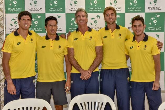 Copa Davis Brasil X Equador Ecuadorean team during a press before the matches between BRAZIL ECUADOR X-evaluated by the American Zonal I Davis Cup at the Arena Minas Tennis Club in Belo Horizonte on the afternoon of Tuesday. x1159834x  Mour?oxPanda