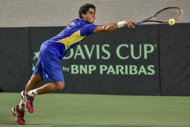Copa Davis Brasil X Equador player of the Brazilian team durente training for matches between BRAZIL ECUADOR X-evaluated by the American Zonal I Davis Cup at the Arena Minas Tennis Club in Belo Horizonte on the afternoon of Tuesday. x1159836x  Mour?oxPanda