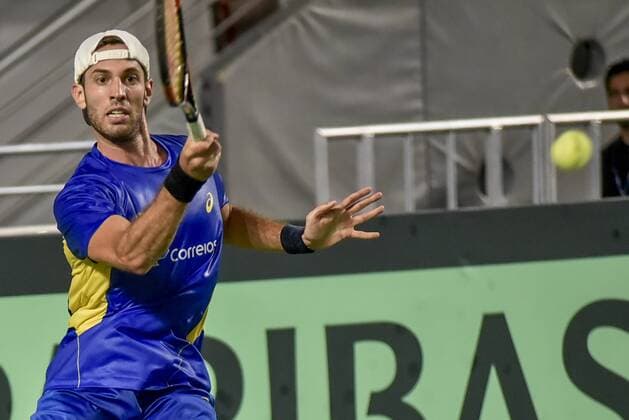 Copa Davis Brasil X Equador player of the Brazilian team durente training for matches between BRAZIL ECUADOR X-evaluated by the American Zonal I Davis Cup at the Arena Minas Tennis Club in Belo Horizonte on the afternoon of Tuesday. x1159838x  Mour?oxPanda