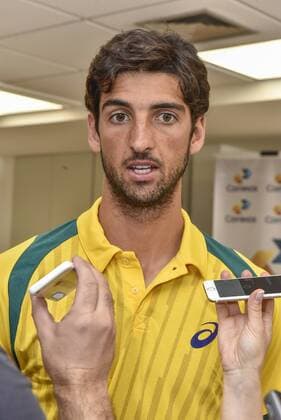 Copa Davis Brasil X Equador Thomaz Bellucci player of the Brazilian team durente training for matches between BRAZIL ECUADOR X-evaluated by the American Zonal I Davis Cup at the Arena Minas Tennis Club in Belo Horizonte on the afternoon of Tuesday. x1159863x  Mour?oxPanda