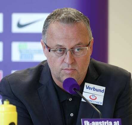 SOCCER - EL quali, A.Wien vs Kukesi VIENNA,AUSTRIA,13.JUL.16 - SOCCER - UEFA Europa League, qualification, FK Austria Wien vs FK Kukesi, preview, press conference PK Pressekonferenz of A.Wien. Image shows sports director Franz Wohlfahrt (A.Wien). GEPAxpictures xChristianxOrt
