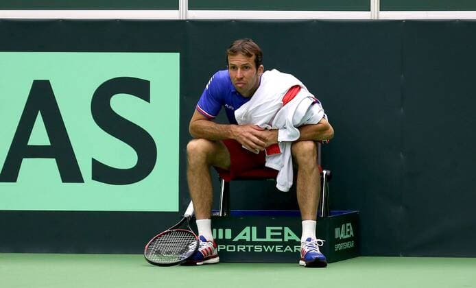 Czech tennis player Radek Stepanek during the training session prior to the Davis Cup quarterfinal match against France in Trinec, Czech Republic, July 13, 2016. (CTKxPhoto PetrxSznapka) CTKPhotoP201607130398101  SZN 06
