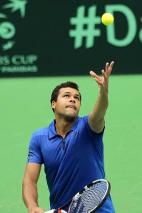 French tennis player Jo-Wilfried Tsonga in action during the training session prior to the Davis Cup quarterfinal match against Czech Republic in Trinec, Czech Republic, July 13, 2016. (CTKxPhoto PetrxSznapka) CTKPhotoP201607130451101  SZN 22