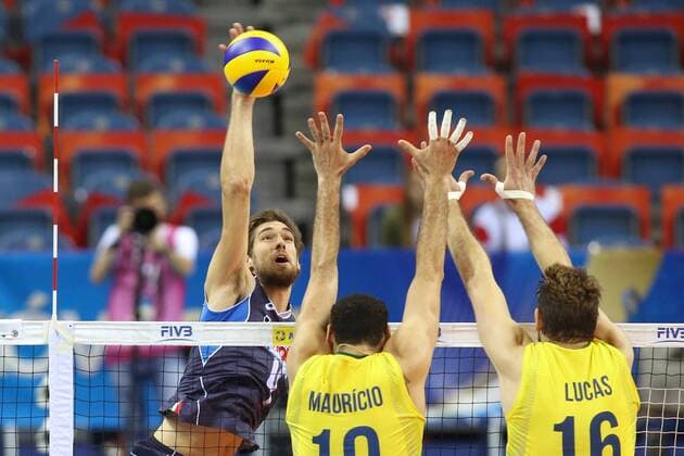 FIVB WORLD LEAGUE FINALS KRAKOW 2016 BRAZIL - ITALY (L) ATAKUJE LUCA VETTORI  20160713CSJP3003