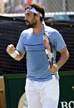 July 13, 2016: Marcos Baghdatis (CYP) pumps his fist after winning in his round of 16 match vs. Brian Baker (USA) at the 2016 Hall of Fame Championships held at the Casino at Newport, R.I. This ATP Tennis Herren match was won by Baghdatis 6-4, 6-3. Tennis 2016: Hall of Fame Championships JUL, 16 - ZUMAc04_