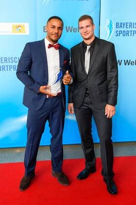 GER, Bayerische Sportpreis 2016 16.07.2016, BMW Welt, Muenchen, GER, Bayerische Sportpreis 2016, im Bild Preistraeger Joshua Bluhm und Johannes Lochner nordphotoxStraubmeier
