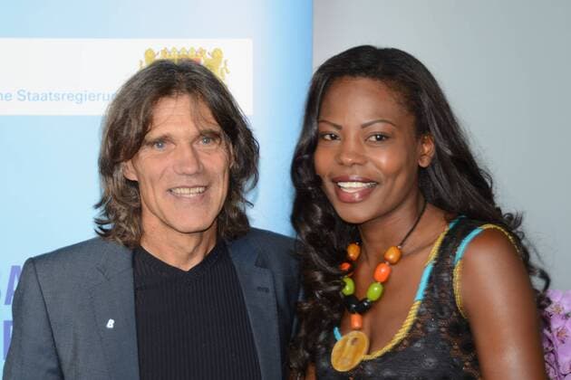 Bayerischer Sportpreis in Muenchen 2016. Foto: Frank Woerndl und Freundin Pauline.