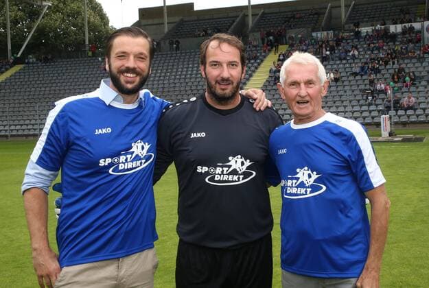 Wuppertaler SV Legenden - Bundesligaallstars, 16.07.2016 -- vl; Dirk Heinzmann, Christian Maly und Günter Pröpper ( alle EX Wuppertaler)