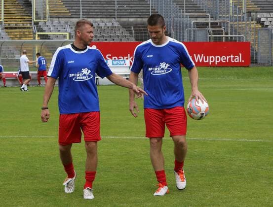 Wuppertaler SV Legenden - Bundesligaallstars, 16.07.2016 -- Mike Rietpietsch ( links ) und Tobias Damm ( beide EX Wuppertaler )