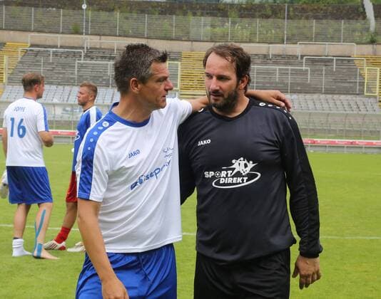 Wuppertaler SV Legenden - Bundesligaallstars, 16.07.2016 -- Karsten Hutwelker ( links ) und Christian Maly ( beide EX Wuppertaler)