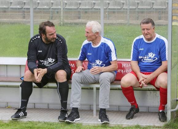 Wuppertaler SV Legenden - Bundesligaallstars, 16.07.2016 -- vl; Christian Maly, Günter Pröpper und Detlev Webers ( alle Wuppertaler SV)