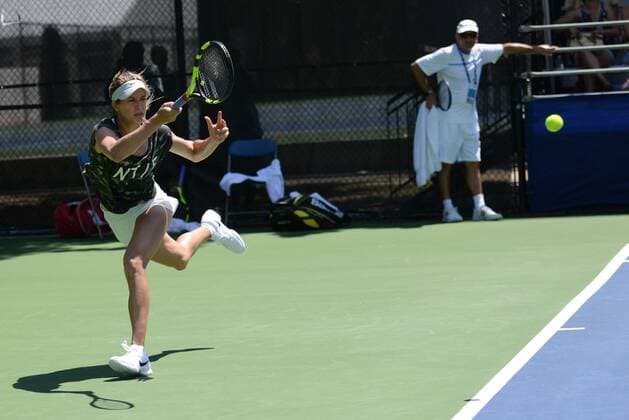 July 17, 2016 - Washington D.C, United States - EUGENIE BOUCHARD of Canada practices in advance of the Citi Open tennis tournament in Washington D.C. Tennis 2016 - Citi Open - Qualifying Day Two - ZUMAl132