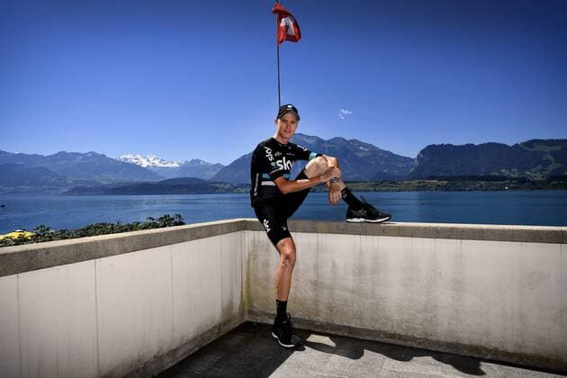 Tour de France, Shooting Christopher Chris Froome British Chris Froome of Team Sky poses for the photographer after the Team Sky press conference PK Pressekonferenz on the second rest day during the 103rd edition of the Tour de France cycling race, on Tuesday 19 July 2016, in Bern, Switzerland. This year s Tour de France takes place from July 2nd to July 24th. YORICKxJANSENS  x04894283x