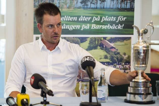 160719 Henrik Stenson under en presskonferens den19 juli 2016 i Barsebäck.  Copyright: MathildaxAhlberg BB160719MA001