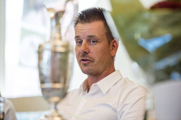 160719 Henrik Stenson under en presskonferens den19 juli 2016 i Barsebäck.  Copyright: MathildaxAhlberg BB160719MA002