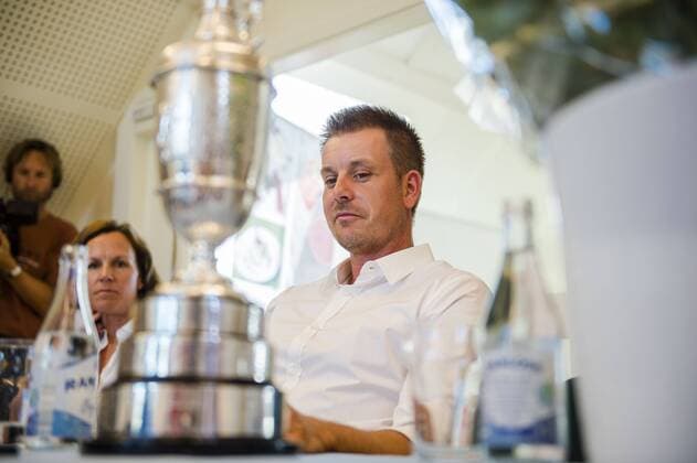 160719 Henrik Stenson under en presskonferens den19 juli 2016 i Barsebäck.  Copyright: MathildaxAhlberg BB160719MA010