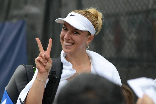 Bilder des Tages - SPORT July 19, 2016 - Washington D.C, United States - SABINE LISICKI of Germany poses for a photo after winning her first round match vs. K. Kucova in the Citi Open tennis tournament in Washington D.C. Tennis 2016 - Citi Open - Day 2 - ZUMAl132