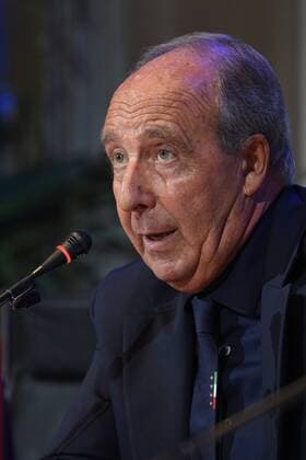 FLORENCE, July 19, 2016 -- Giampiero Ventura, new head coach of Italy s national soccer team, answers questions during his official presentation press conference PK Pressekonferenz at Coverciano s sporting center near Florence, Italy, on July 19, 2016. )(hcs) (SP)ITALY-FLORENCE-SOCCER-NEW COACH-VENTURA AlbertoxLingria 