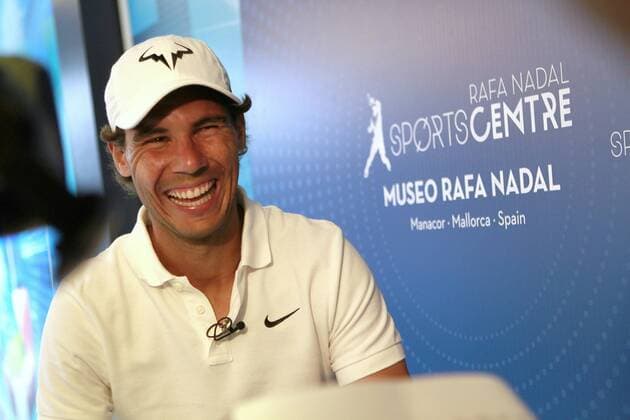 Spanish tennis player Rafael Nadal talks to media during the opening of the Xperience by Rafa Nadal center in Manacor, Majorca Island, eastern Spain, 20 July 2016. The center is an interactive space featuring the tennis player s trophies and interactive games and simulators. Spanish tennis player Rafael Nadal presents his museum !ACHTUNG: NUR REDAKTIONELLE NUTZUNG!  20160720-636046103995277439