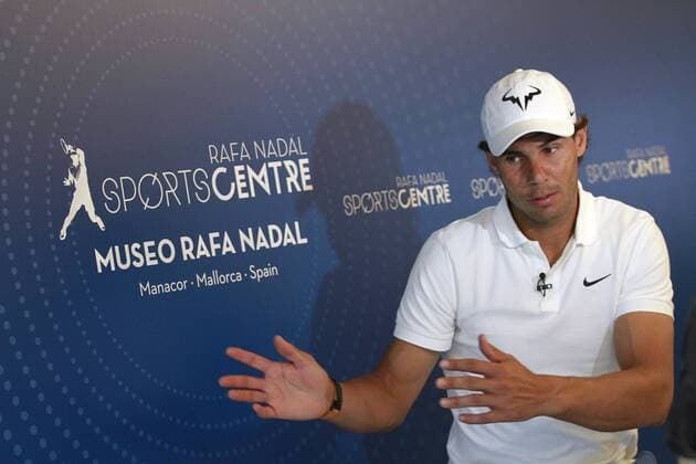 Spanish tennis player Rafael Nadal talks to media during the opening of the Xperience by Rafa Nadal center in Manacor, Majorca Island, eastern Spain, 20 July 2016. The center is an interactive space featuring the tennis player s trophies and interactive games and simulators. Spanish tennis player Rafael Nadal presents his museum !ACHTUNG: NUR REDAKTIONELLE NUTZUNG!  20160720-636046111278605439