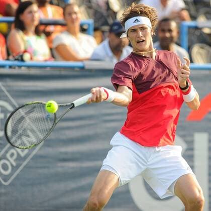 July 20, 2016 - Washington, D.C, U.S - ALEXANDER ZVEREV hits a forehand at the Rock Creek Tennis Center. Tennis 2016 - Citi Open - ZUMAg196