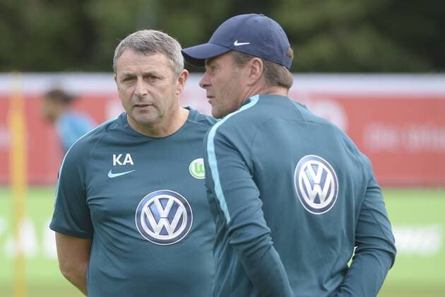 SUI, Trainingslager VfL Wolfsburg Tag 3 22.07.2016, Trainingsplatz Ri Au, Bad Ragaz, SUI, Trainingslager VfL Wolfsburg Tag 3, im Bild (v.l.n.r.) Wolfsburg s Manager Klaus Allofs und Wolfsburg s Trainer Dieter Hecking nordphotox xDominiquexLeppin