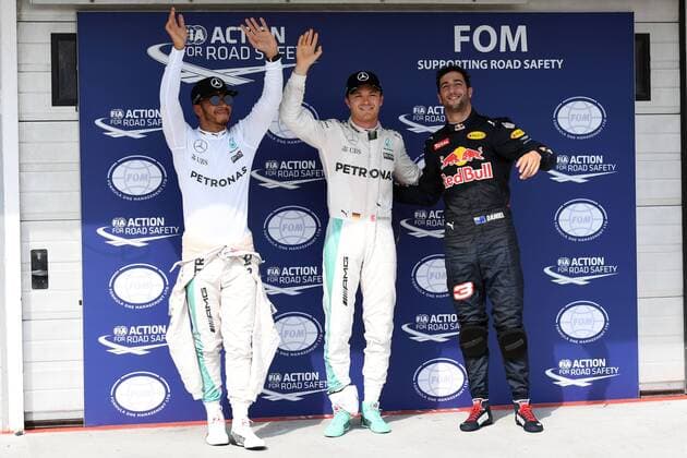 Motorsports: FIA Formula One World Championship WM Weltmeisterschaft 2016, Grand Prix of Hungary, 44 Lewis Hamilton (GBR, Mercedes AMG Petronas Formula One Team), 6 Nico Rosberg (GER, Mercedes AMG Petronas Formula One Team), 3 Daniel Ricciardo (AUS, Red Bull Racing), xHOCHxZWEIx