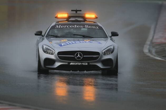 23.07.2016. The Hungaroring Mogyor& xf3;d, Hungary. Formula 1 grand prix of Hungary, qualifying sessions. Heavy rain caused session to be delayed and red flagged multiple times In a wet and disjointed session, the course was red flagged multiple times, due to standing water on the track. xLeannexBoonx  ActionPlus11764410