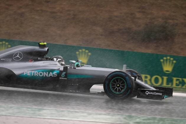 23.07.2016. The Hungaroring Mogyor& xf3;d, Hungary. Formula 1 grand prix of Hungary, qualifying sessions. Mercedes AMG Petronas W07 Hybrid & x2013; Nico Rosberg. In a wet and disjointed session, the course was red flagged multiple times, due to standing water on the track. Rosberg took pole as Hamilton was held up on his final qualifying lap and Hamilton was 2nd. xLeannexBoonx  ActionPlus11764427