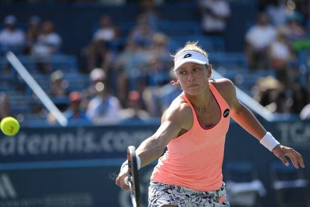 July 23, 2016 - Washington D.C, United States - YANINA WICKMAYER of Belgium in her semifinal match vs. Y. Putintseva in the Citi Open tennis tournament in Washington D.C. Tennis 2016 - Citi Open - Day 6 - ZUMAl132