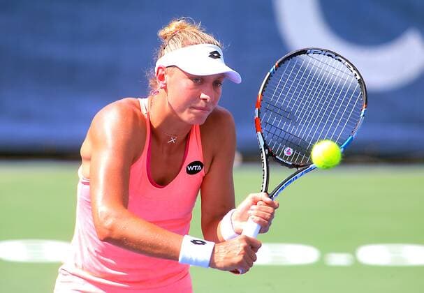 July 23 2016: Yanina Wickmayer (BEL) during the women s singles semi-final against Yulia Putintseva (KAZ) at the Rock Creek Tennis Center, in Washington D.C. Wickmayer defeated Putintseva 6-4 6-2 (Photo by Tony Quinn Icon Sportswire) TENNIS: JUL 23 Citi Open Icon25516072355 EDITORIAL USE ONLY