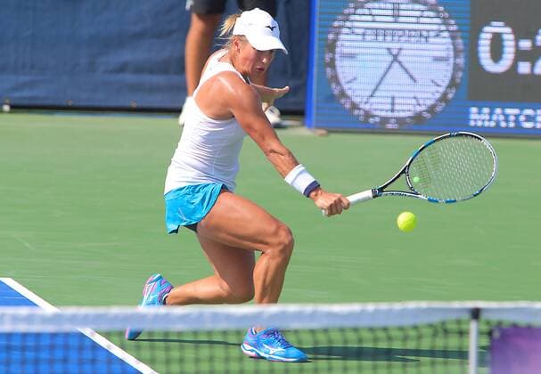 July 23 2016: Yulia Putintseva (KAZ) during the women s singles semi-final against Yanina Wickmayer (BEL) at the Rock Creek Tennis Center, in Washington D.C. Wickmayer defeated Putintseva 6-4 6-2 (Photo by Tony Quinn Icon Sportswire) TENNIS: JUL 23 Citi Open Icon25516072370 EDITORIAL USE ONLY