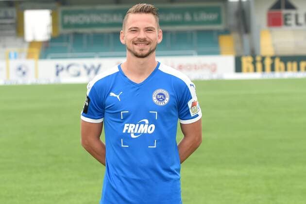 Fußball 3. Liga, Porträttermin 2016 2017 Sportfreunde Lotte am 23.07.2016 im FRIMO Stadion in Lotte Kevin Freiberger (Lotte) mt