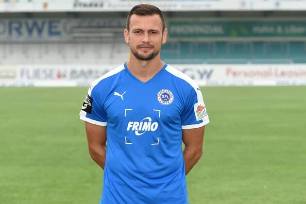 Fußball 3. Liga, Porträttermin 2016 2017 Sportfreunde Lotte am 23.07.2016 im FRIMO Stadion in Lotte Alexander Langlitz (Lotte) mt