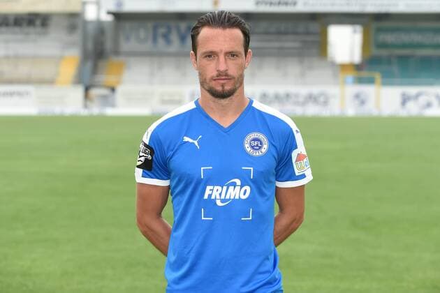Fußball 3. Liga, Porträttermin 2016 2017 Sportfreunde Lotte am 23.07.2016 im FRIMO Stadion in Lotte Benjamin Siegert (Lotte) mt