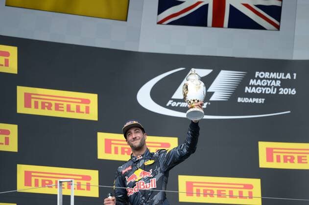 Formel 1, GP Ungarn Hungarian Grand Prix, Hungaroring, Budapest 21 - 24 July 2016 24.07.2016 - Race, 3rd position Daniel Ricciardo (AUS) Red Bull Racing RB12 