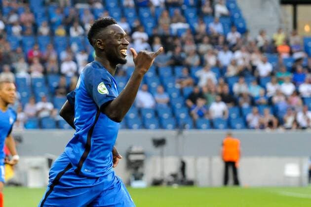 GER, UEFA U19 2016, Finale, Frankreich (FRA) vs Italien (ITA) 24.07.2016, Rhein-Neckar-Arena, Sinsheim, GER, UEFA U19 EURO 2016, Finale, France (FRA) vs Italy (ITA), picture shows im Bild: Jean-Kevin Augustin ( 7, Frankreich France (FRA)) jubelt ueber sein Tor zum 1:0 Foto © nordphoto Fabisch nordphotox xFabisch
