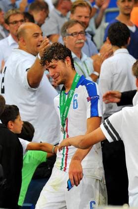 Manuel Locatelli (ITA) enttaeuscht. Deutschland, Sinsheim: Fussball, UEFA Under19 Championship Finale: Frankreich vs Italien am 24.07.2016, Rhein-Neckar-Arena.