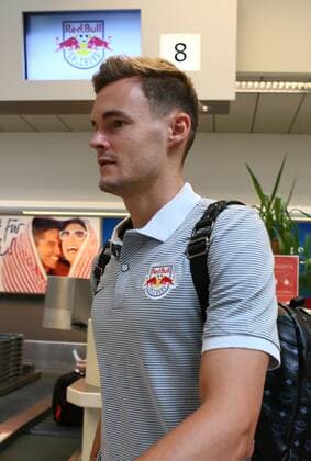 SOCCER - CL, quali, Tirana vs RBS SALZBURG,AUSTRIA,25.JUL.16 - SOCCER - UEFA Champions League, qualification, FK Partizani Tirana vs Red Bull Salzburg, departure from the Salzburg airport. Image shows Stefan Stangl (RBS). GEPAxpictures xFelixxRoittner