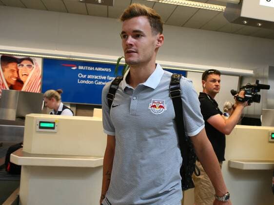 SOCCER - CL, quali, Tirana vs RBS SALZBURG,AUSTRIA,25.JUL.16 - SOCCER - UEFA Champions League, qualification, FK Partizani Tirana vs Red Bull Salzburg, departure from the Salzburg airport. Image shows Stefan Stangl (RBS). GEPAxpictures xFelixxRoittner