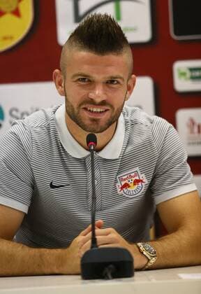 Bilder des Tages - Sport Fußball, CL Quali, Red Bull Salzburg - PK SOCCER - CL, quali, Tirana vs RBS TIRANA,ALBANIA,25.JUL.16 - SOCCER - UEFA Champions League, qualification, FK Partizani Tirana vs Red Bull Salzburg, RBS press conference PK Pressekonferenz Image shows Valon Berisha (RBS). GEPAxpictures xFelixxRoittner