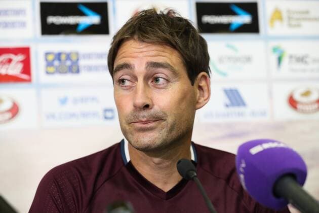 Anderlecht s head coach Rene Weiler pictured during a press conference PK Pressekonferenz of Belgian first league soccer team RSC Anderlecht in Rostov-on-Don, Russia, Monday 25 July 2016. Tomorrow Anderlecht is playing the first leg of the third qualification round for the Champions League competition against Russian team FC Rostov. VIRGINIExLEFOUR  x04898647x