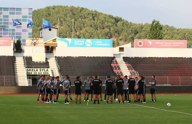 SOCCER - CL, quali, Tirana vs RBS TIRANA,ALBANIA,25.JUL.16 - SOCCER - UEFA Champions League, qualification, FK Partizani Tirana vs Red Bull Salzburg, RBS training. Image shows the team of RBS. GEPAxpictures xFelixxRoittner