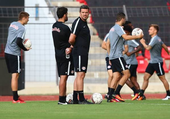 SOCCER - CL, quali, Tirana vs RBS TIRANA,ALBANIA,25.JUL.16 - SOCCER - UEFA Champions League, qualification, FK Partizani Tirana vs Red Bull Salzburg, RBS training. Image shows head coach Oscar Garcia (RBS). GEPAxpictures xFelixxRoittner
