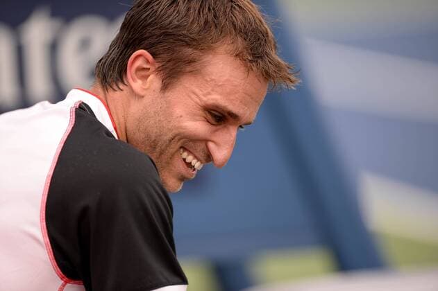July 25, 2016: Steven Diez of Canada reacts after winning his first round match of the Rogers Cup tournament at the Aviva Centre in Toronto, Ontario, Canada on July 25, 2016. Cal Media TENNIS 2016 - Rogers Cup Toronto July 25 - ZUMAc04_