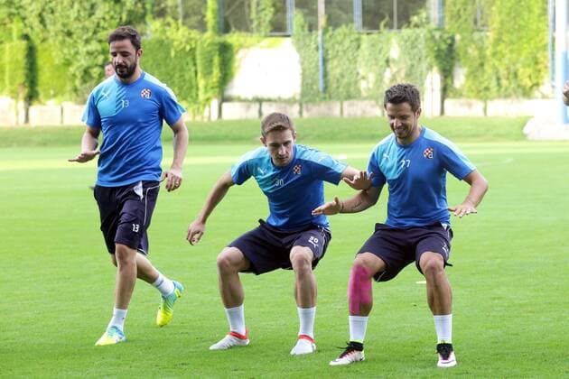 NK Dinamo did the training before the match against FC Dinamo Tbilisi 25.07.2016., Croatia, Zagreb - On the football field Hitrec Kacijan GNK Dinamo did the training before the match against FC Dinamo Tbilisi. Matel, Marko Rog, Goncalo.  LukaxStanzl PIXSELL
