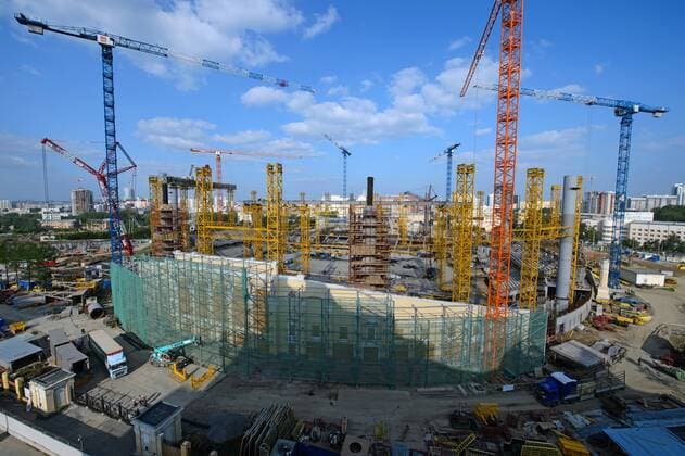FuÃŸball, Zentralstadion in Jekaterinburg im Bau fÃ¼r die FIFA WM 2018 YEKATERINBURG, RUSSIA - JULY 26, 2016: A view of Yekaterinburg Central Stadium (Yekaterinburg Arena) that is currently under renovation. The stadium will host 2018 FIFA World Cup WM Weltmeisterschaft Fussball matches. Donat Sorokin TASS  72454758st
