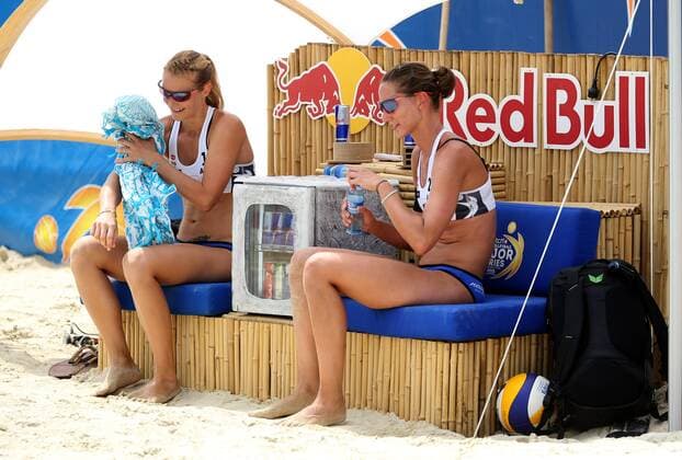 BEACHVOLLEYBALL - A1 Major Klagenfurt 2016 KLAGENFURT,AUSTRIA,26.JUL.16 - Beach volleyball Beachvolleyball - FIVB World Tour 2016, A1 Major Klagenfurt, women. Image shows Cornelia Rimser and Katharina Almer (AUT). GEPAxpictures xDanielxGoetzhaber