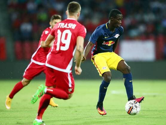 SOCCER - CL, quali, Tirana vs RBS ELBASAN,ALBANIA,26.JUL.16 - SOCCER - UEFA Champions League, qualification, FK Partizani Tirana vs Red Bull Salzburg. Image shows Diadie Samassekou (RBS). GEPAxpictures xFelixxRoittner
