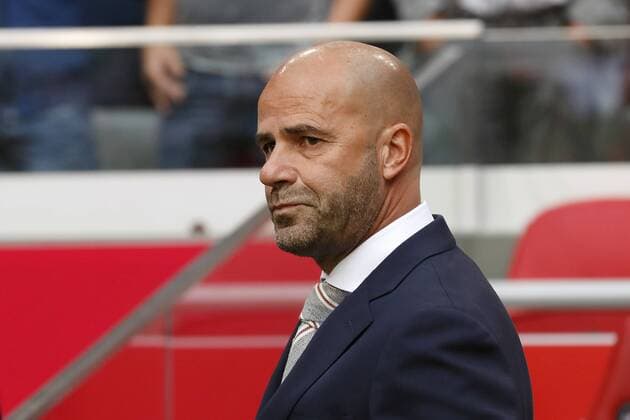 coach Peter Bosz of Ajax during the UEFA Champions League Third qualifying round first leg match between Ajax Amsterdam and PAOK Saloniki on July 26, 2016 at the Amsterdam Arena in Amsterdam, The Netherlands. Ajax v PAOK Saloniki UEFA Champions League 2016 2017 xVIxxIVx 5898186